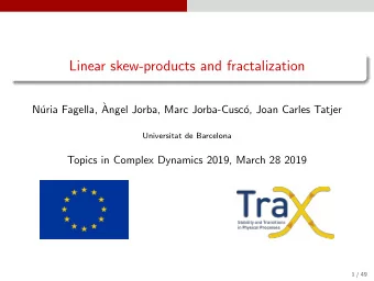 Linear skew-products and fractalization  uria Fagella, `  N  Angel Jorba, Marc Jorba-Cusc  o,