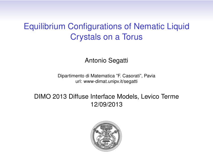 equilibrium configurations of nematic liquid crystals on