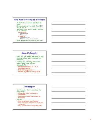 How Microsoft Builds Software  By Michael A. Cusumano &amp; Richard W.  Selby  Communications