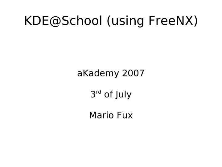 kde school using freenx