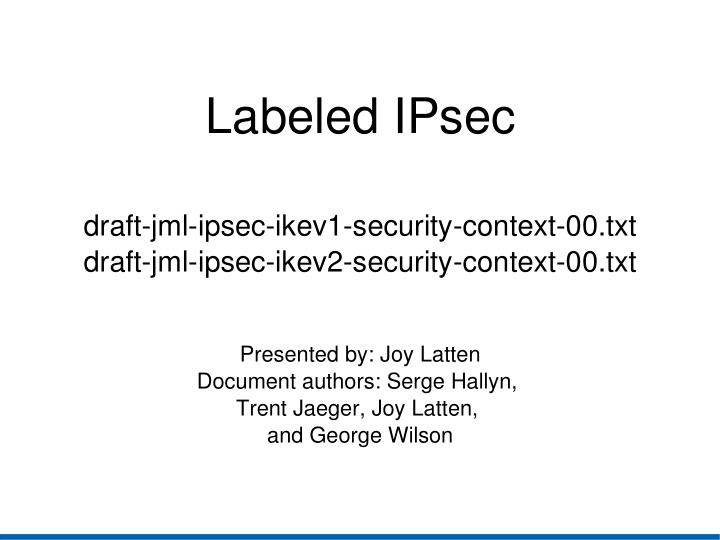 labeled ipsec