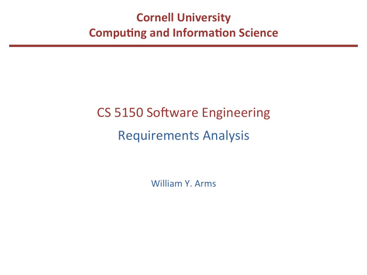 cs 5150 so ware engineering requirements analysis