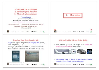 1.  Motivation  Patrick Cousot  cole normale suprieure  45 rue dUlm, 75230 Paris cedex 05,