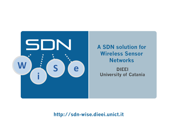 a sdn solution for wireless sensor networks