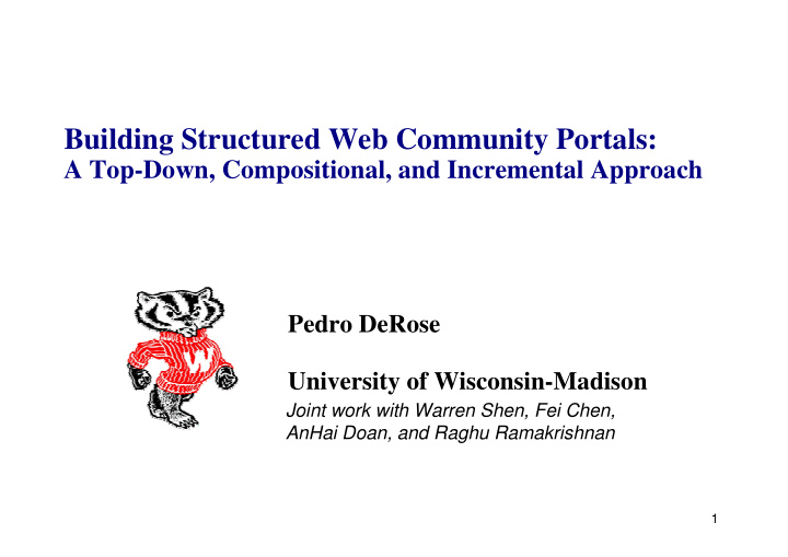 building structured web community portals