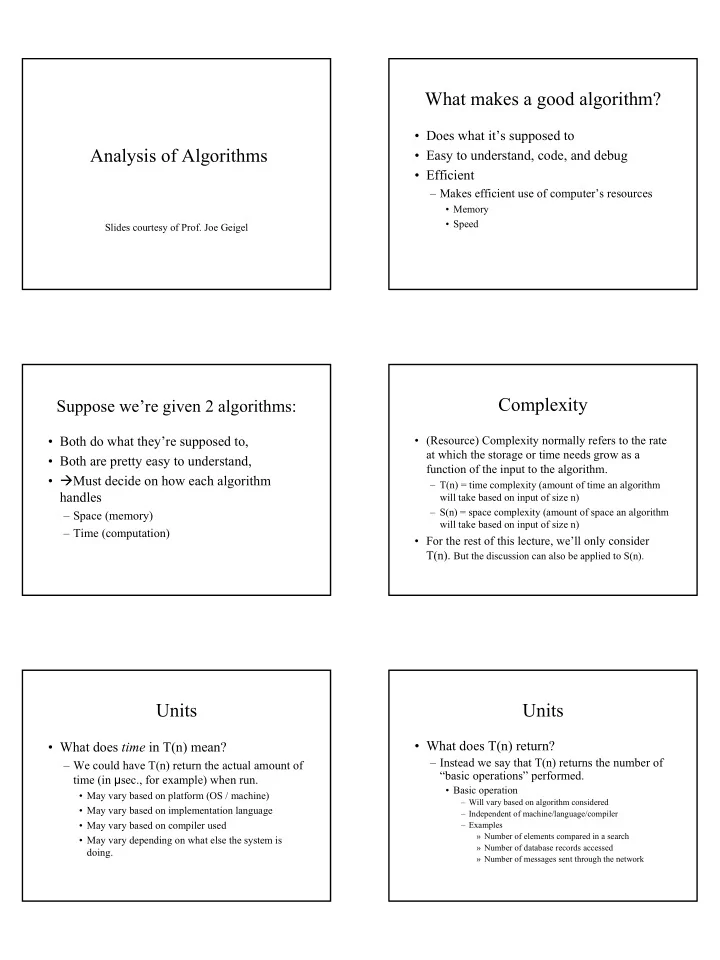 what makes a good algorithm