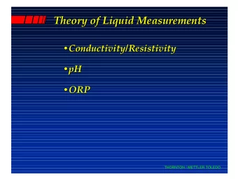 Theory of Liquid Measurements  Theory of Liquid Measurements  Conductivity/Resistivity