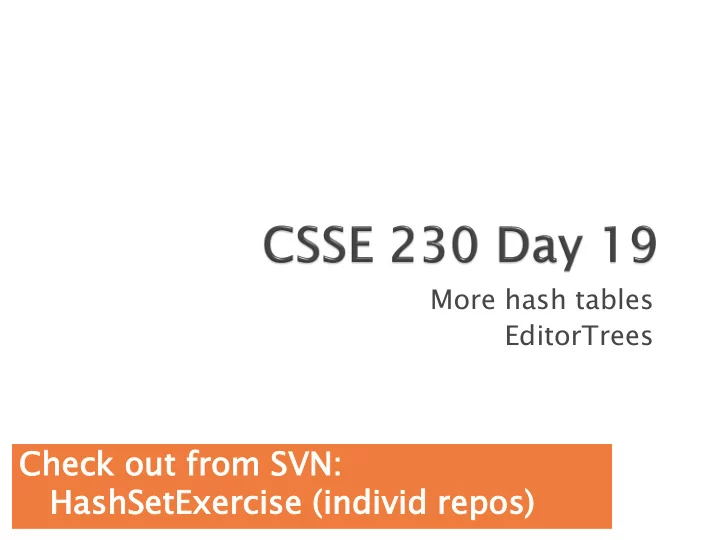 ch check out f from s svn vn hashset etexer xerci cise