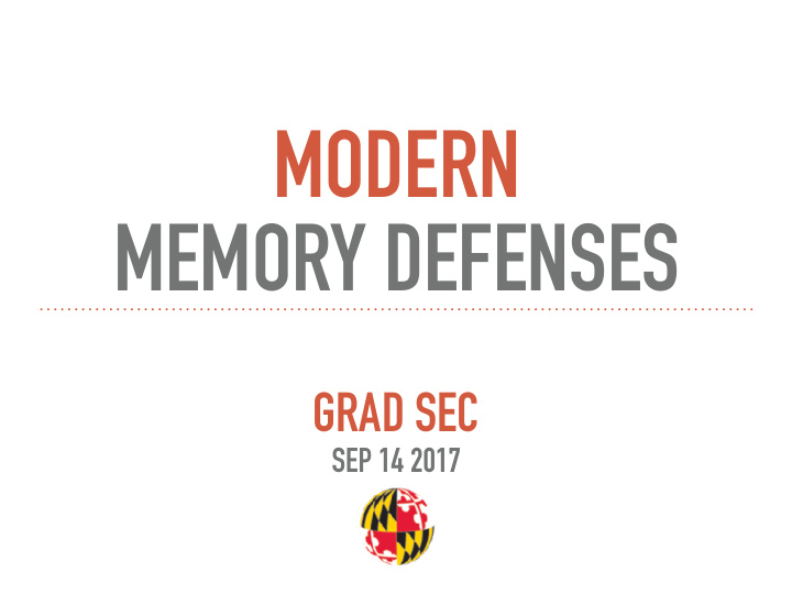 modern memory defenses