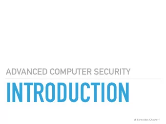 INTRODUCTION  cf. Schneider, Chapter 1  INTRODUCTION  THEY ARE OUT TO GET YOU  INTRODUCTION  WHAT