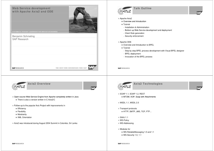 web service development talk outline w ith apache axis2