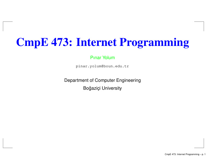 cmpe 473 internet programming
