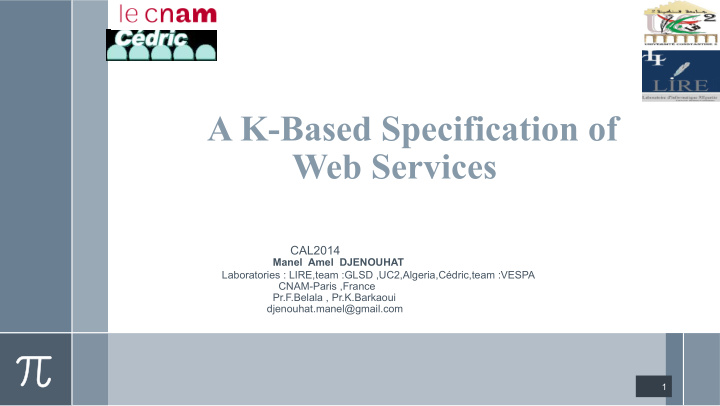 a k based specification of web services