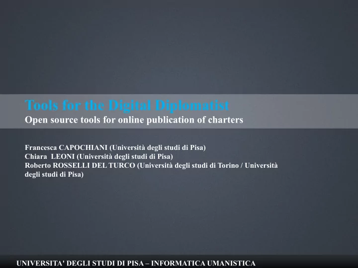 tools for the digital diplomatist