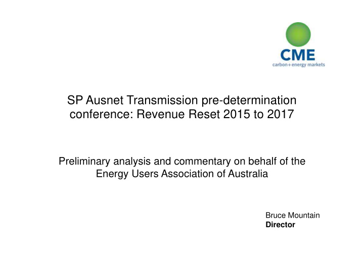 sp ausnet transmission pre determination conference