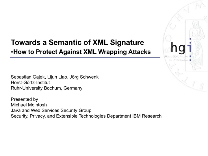 towards a semantic of xml signature