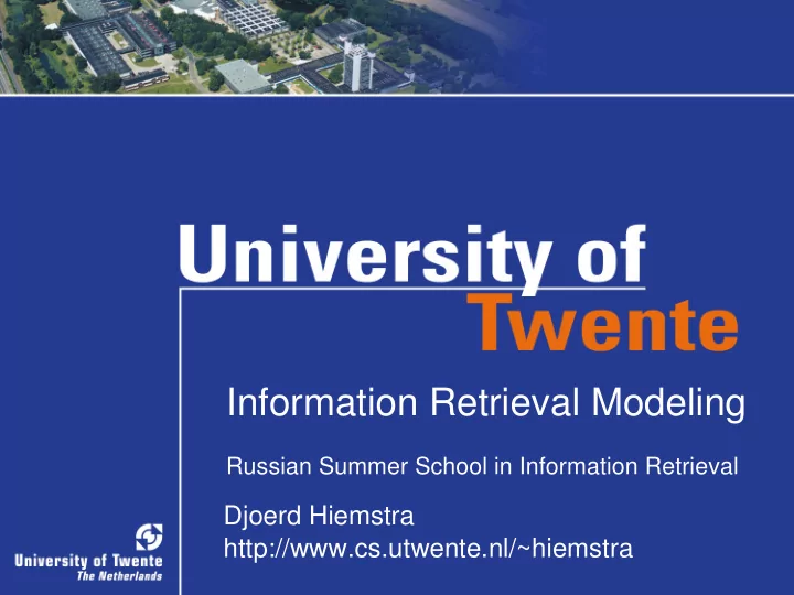 information retrieval modeling