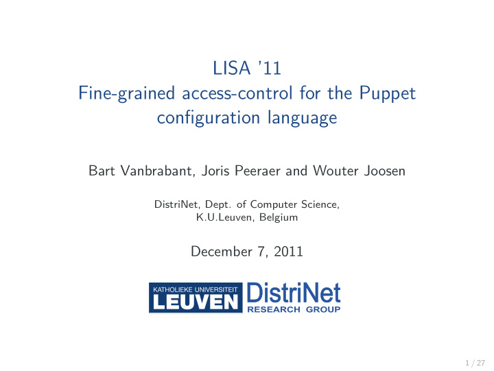 lisa 11 fine grained access control for the puppet