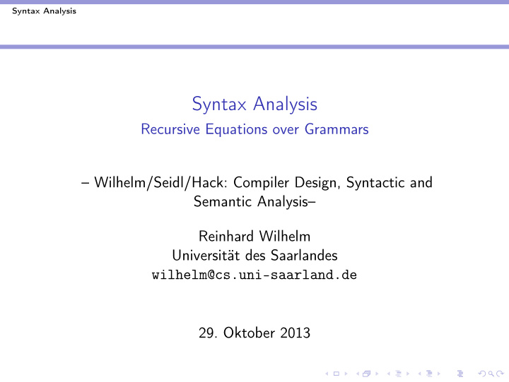 syntax analysis