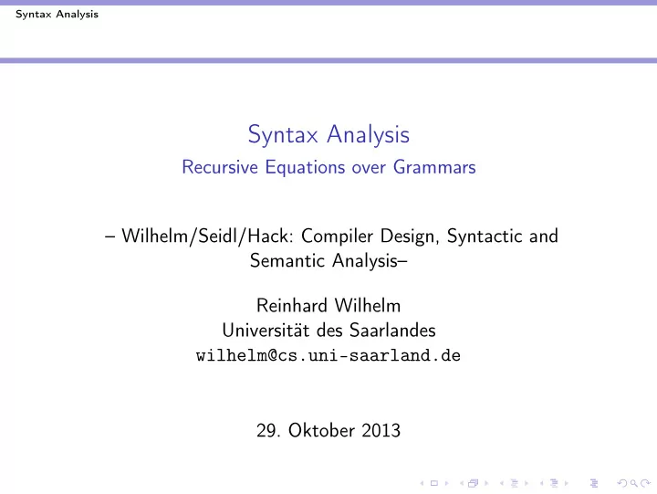 syntax analysis
