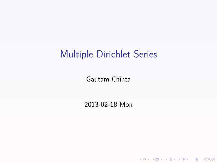 multiple dirichlet series