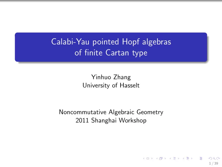calabi yau pointed hopf algebras of finite cartan type