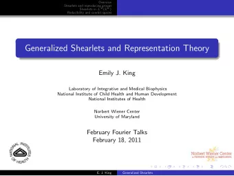 Generalized Shearlets and Representation Theory  Emily J. King  Laboratory of Integrative and