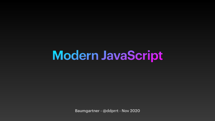 modern javascript