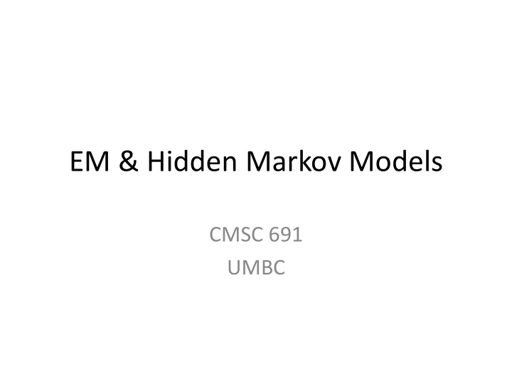 em hidden markov models
