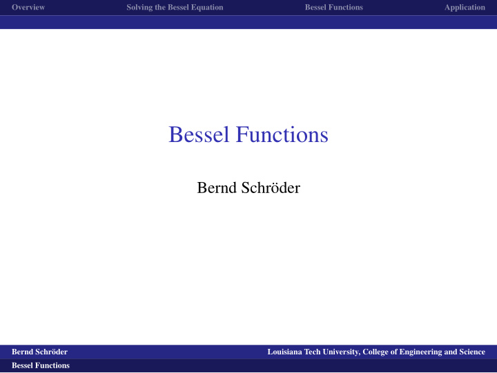 bessel functions
