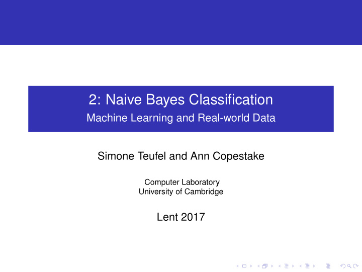 2 naive bayes classification