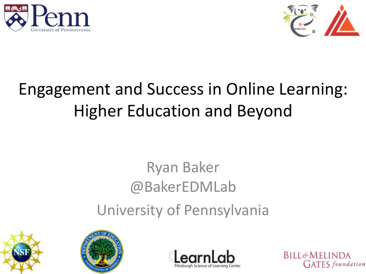 engagement and success in online learning higher