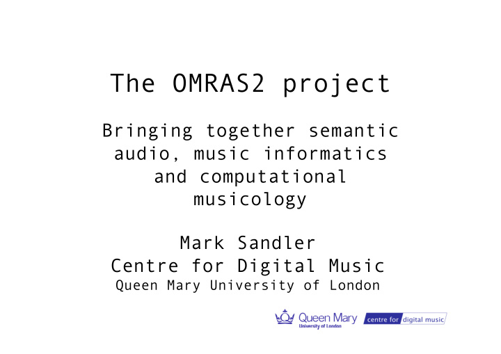 the omras2 project