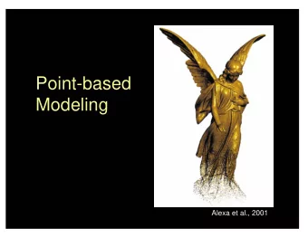 Point-based  Modeling  Alexa et al., 2001  Rubin &amp; Whitted,  SIGGRAPH 1980  Navigating Point