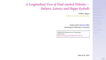 Failures, Latency and Happy Eyeballs  Contributions  Takeaway  Content Caches  Latency  IPv6