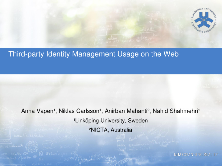 third party identity management usage on the web