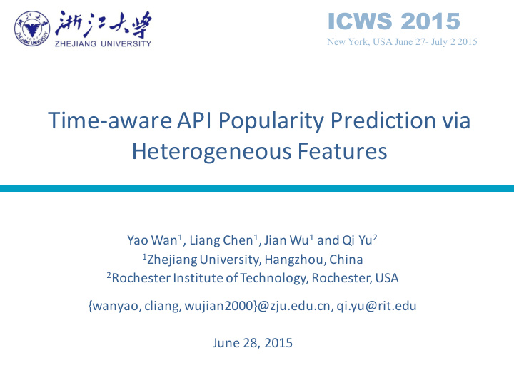 time aware api popularity prediction via heterogeneous