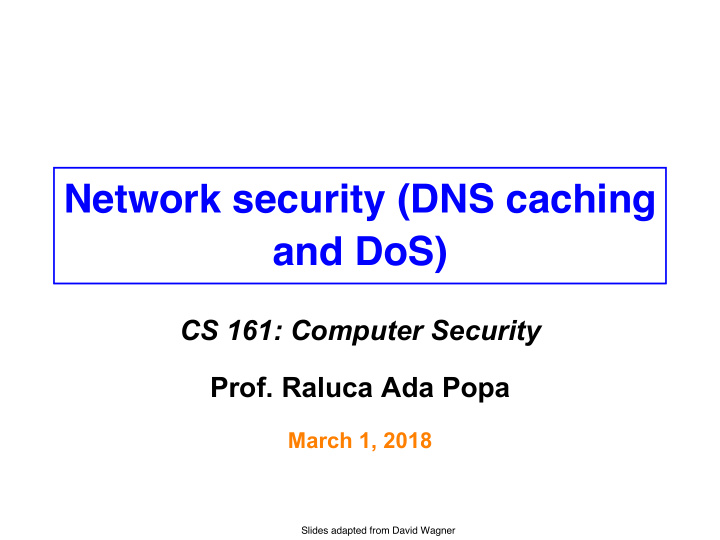 network security dns caching and dos