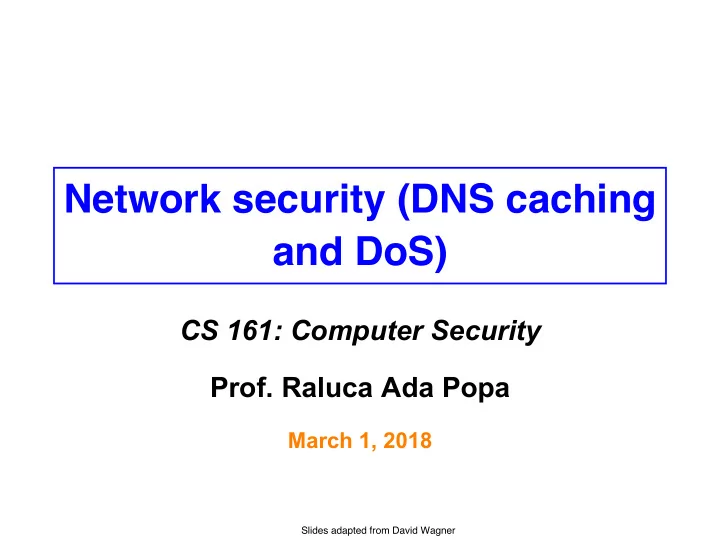 network security dns caching and dos