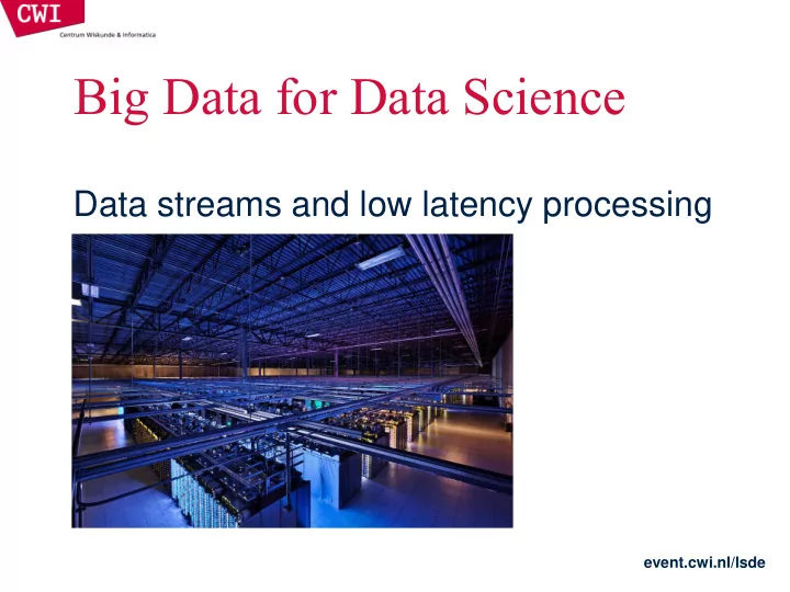 big data for data science