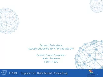 IT-SDC : Support for Distributed Computing  1  The problem  Pick a number of generic