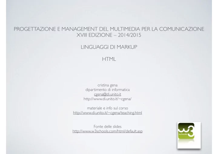 progettazione e management del multimedia per la