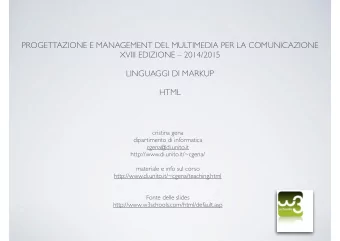 PROGETTAZIONE E MANAGEMENT DEL MULTIMEDIA PER LA COMUNICAZIONE  XVIII EDIZIONE  2014/2015