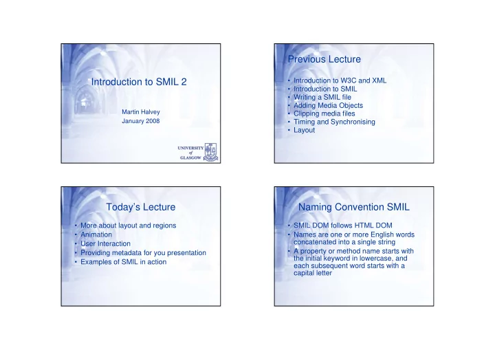 previous lecture introduction to smil 2