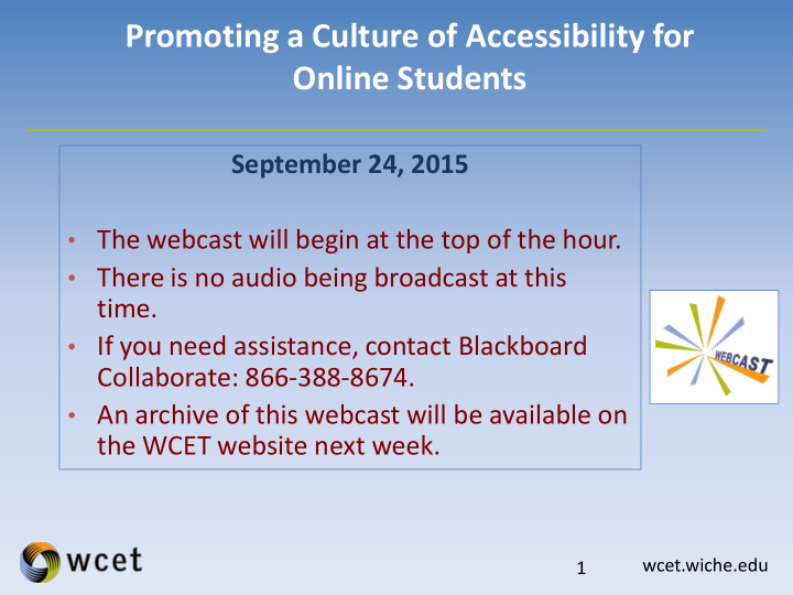 promoting a culture of accessibility for online students