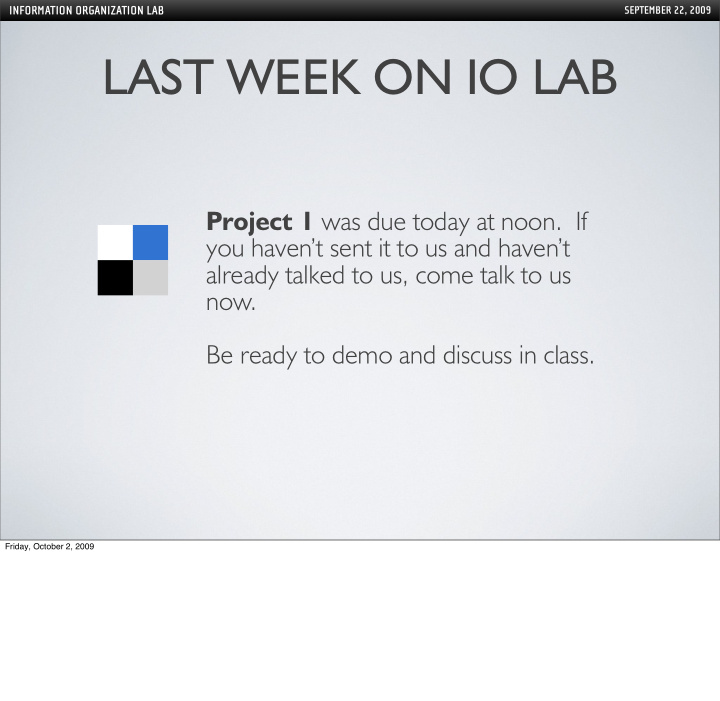 last week on io lab