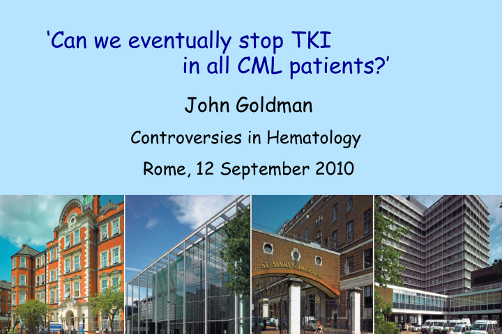 can we eventually stop tki in all cml patients