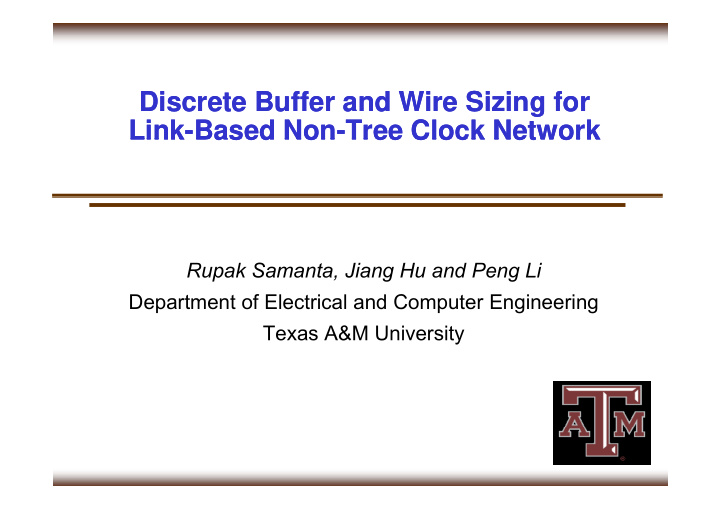 discrete buffer and wire sizing for discrete buffer and
