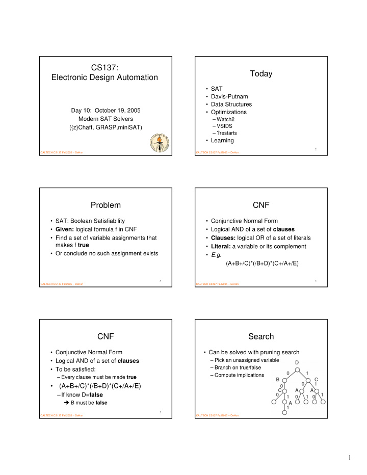 cs137 today electronic design automation