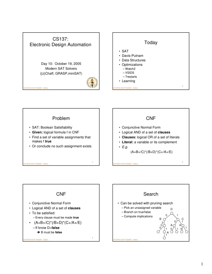 cs137 today electronic design automation